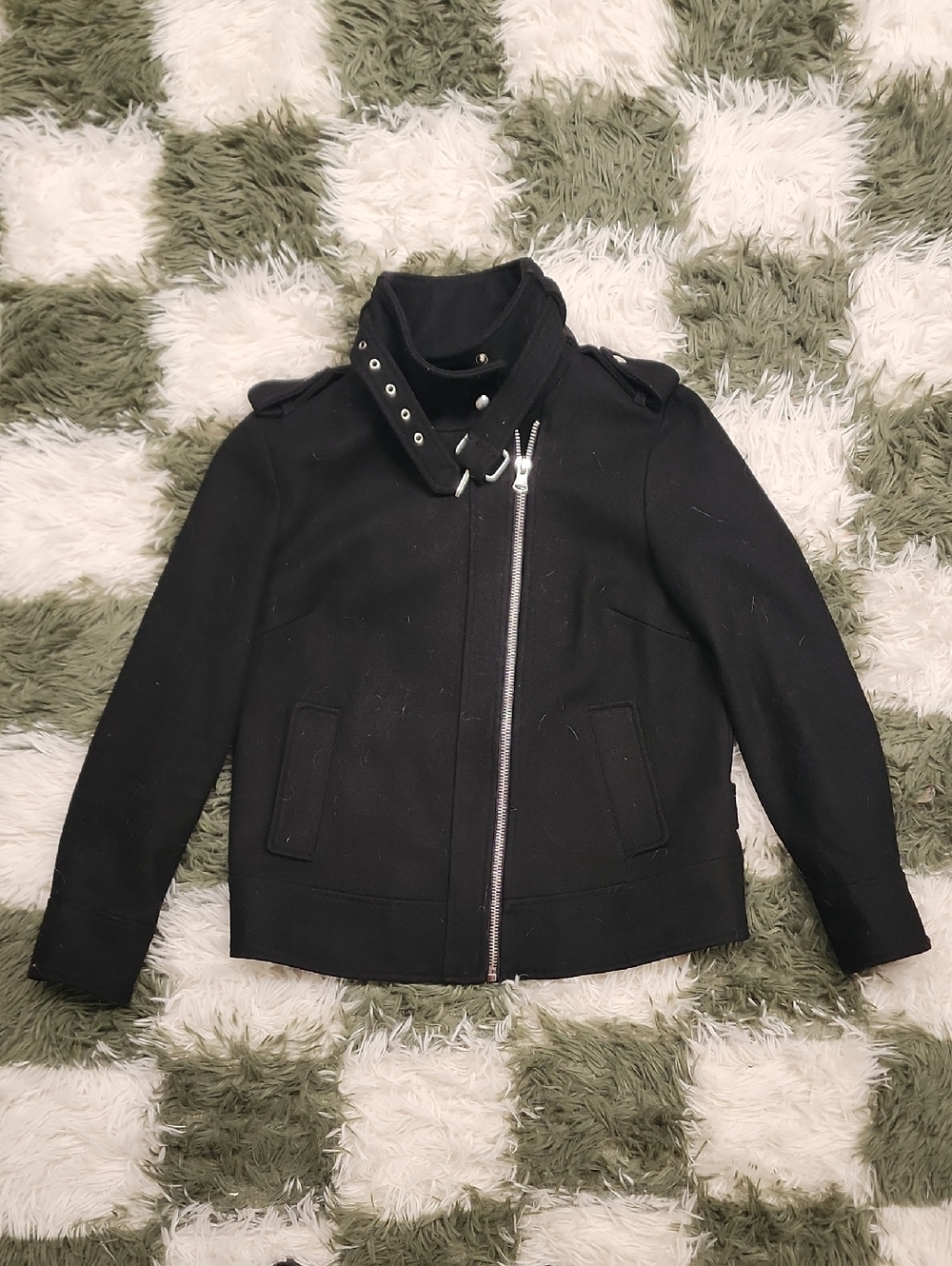 Forever 21 Black Asymmetrical Zip Moto Jacket
